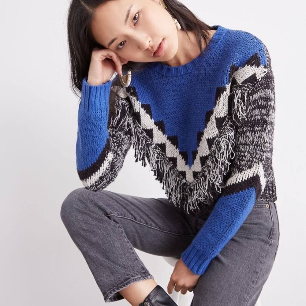 Anthropologie Fringe Sweater